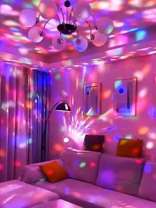 Party Stage Light Colorful Magic Ball LED Home KTV Atmosphere Light Mini Rotating Effect Bar DJ Light Disco Ball Light Decoration Rotating Crystal Magic Ball LED Stage Light Bulb 6W