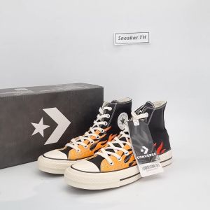 New🔥 รองเท้าผ้าใบ Convesre Chuck Taylor 70s Archive Print Flame Fire (37-44EU) รองเท้าผู้ชาย ลายไฟ มีอปก.ครบเซ็ท พร้อมส่ง G25A028