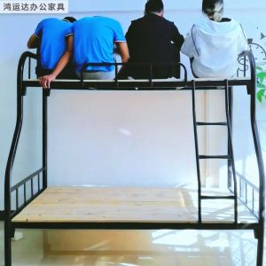 LXH Furniture เตียงสองชั้นเตียงสองชั้นสำหรับเด็ก เตียงนอนเหล็กสองชั้น ผลิตจากแผ่นเหล็กรีดเย็น แข็งแรง ทนทาน มีสีดำหรือสีขาว ความกว้าง 90/120 ซม