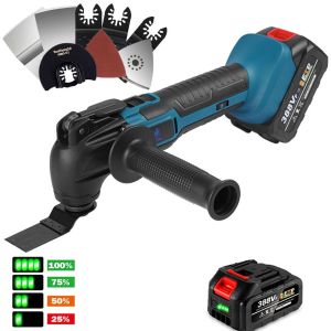 388VF  with 22ps accessory Makita Oscillating Multi Function Tool Set Electric Saw Trimmer Shovel Cutting Machine for Makita 18V Battery woodworking Tool 153/255