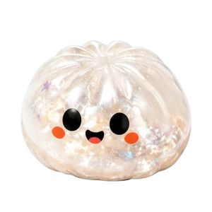 Halloween Pectin Dumpling Squishies Cute Ghost Bun Toy Slow Rising Stress Relief Fidget Toy for Kids Adults Anti-Anxiety Gif
