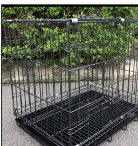 HÌNH THẬT Chuồng Chó Mèo thú cưng bằng sắt gấp gọn sơn tĩnh điện - Tặng kèm khay vệ sinh.