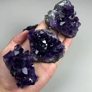 Natural Amethyst Crystal Cluster Quartz Raw Crystals Healing Stone Decoration Ornament Purple Mineral Crystal Rock Specimen Amethyst Geode Crystal Quartz Stone Wand Point Energy Healing Mineral Stone Rock Natural Amethyst Irregular Rough Stones