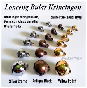 Lonceng Kuningan Krincing Klinting Bel Lonceng Bulat klintingan krincingan Gowok Sapi Lonceng kucing anjing pendaki Aksesoris jaranan penari Barongan lonceng sapi mainan anjing kuda