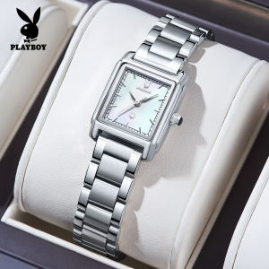 PLAYBOY Watch For Women Waterproof 2025 Original Stainless Steel Strap Luxury Elegance Korean Style Small Dial Womens Watches
