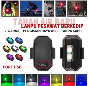 Lampu LED kedip sepeda motor mobil lampu USB model pesawat kedip