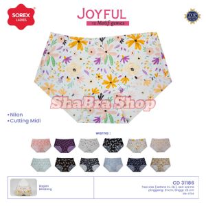 3 PCS CELANA DALAM SOREX JOYFUL CELANA SEAMLES SOREX JOYFUL Premium Free Size Besar Anti Nyeplak Sorex 31186