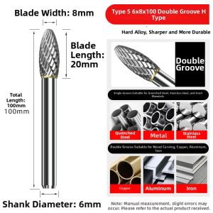 GONGFUMEN | Tungsten Steel Extended Rotary File Grinding Head