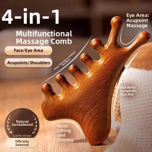 4-in-1 Head Scraping Scalp Massage Wood Comb
