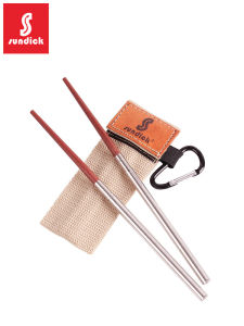 Portable Folding Outdoor Picnic Utensils Real Wood Chopsticks Travel Chopsticks Hygienic Mountain Guest Brand Stainless Steel