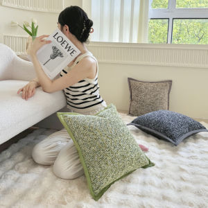 Luxurious Green Sofa Pillow Cover Modern Minimalist Style Backrest Cushion Window Seat Pillow 45x45 Removable Washable Velvet