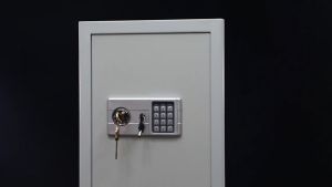NLIM 60CM Black and White Fireproof Brand Safe Digital Safes Box Fire Resistant Ideal For Home Office Safety Security Box Keep Cash Jewelry Documents Securely Fire Protection Water Proof Electronic Digital Safety Vault