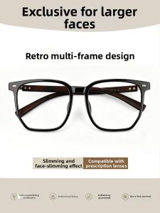 MoJon | Retro Extra Large Black Frame Eyeglass Frames For Large Faces