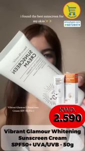 VIBRANT GLAMOUR Premium Whitening Sunscreen Cream SPF50+ UVA/UVB Protection for Face & Body