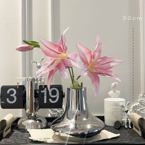 Exquisite Cream Lilies Artificial Flowers Luxury High End Living Room TV Cabinet Dining Table Vase Decorations Home Accessories