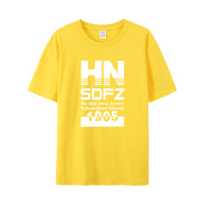 Red Short Sleeve T-Shirt School Uniform Cultural Shirt Cotton Material round Neck Print Design for Teenage Boys Summer Wear