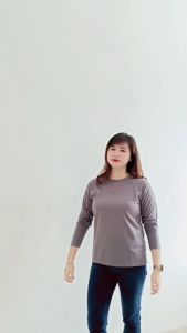 (TERLARIS) KAOS CEWEK LENGAN PANJANG - Kaos Polos Abu-abu Panjang Wanita Bahan 100% soft katun - Kaos Polos Lengan Panjang Abu - Kaos Hijab Polos - Kaos Polos Wanita - Kaos Polos Panjang - kaos cewek oversize