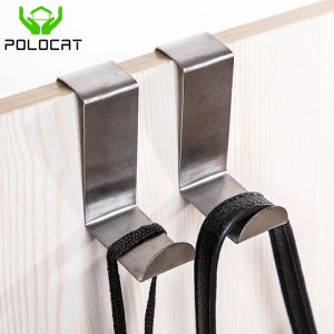 2Pcs/Set Stainless Steel Storage Holder Rack Hook Kitchen Cabinet Clothes Hanger Living Room Sundries Z Shape Hook Behind Door