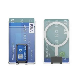 Clear Card Holder For Magsafe Wallet Transparent Magnetic Case For iPhone 17 16 15 14 13 12 Pro Max Mag Safe Card Wallet Stand