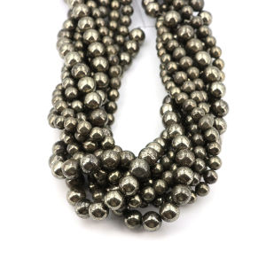 4/6/8/10mm Natural Pyrite Beads Round Loose Spacer Stone Bead for Jewelry Making Supplies DIY Energy Healing Bracelets Necklace