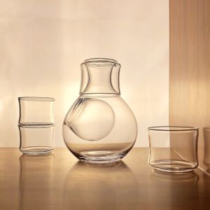 Japanese Style Sakura Pavilion Crystal Glass Wine Set Lead Free Ice Wine Bottle Pouring Vessel Wine Cup Ice Wine Maker Sake Pot