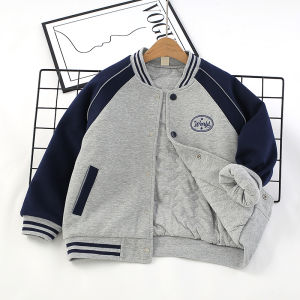 Thickened Cotton Padded Baseball Jacket for Boys Warm Casual Outerwear Windproof Breathable Autumn Winter New Arrival Childrens Coat