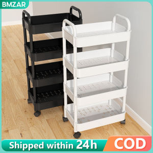 BMZAR 3/4/5Layer Trolley cart Organizer shelf storage rack Kitchen Bathroom Utility Trolley Cart Organizer with Wheels