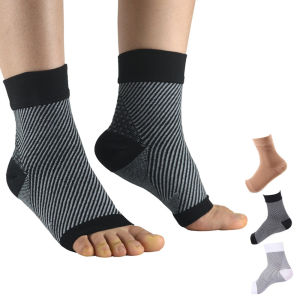1Pair Plantar Fasciitis Compression Socks | Foot & Ankle Brace for Women & Men | Toeless Ankle Compression Sleeve for Ankle Support Plantar Fasciitis Night Splint Arch & Achilles Tendonitis Relief