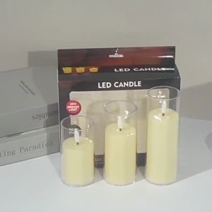 3D ผลเทียน Flameless LED อิเล็กทรอนิกส์แบตเตอรี่ขับเคลื่อนเทียน กระพริบตกแต่งบ้าน เส้นผสม 7 ชั่วโมง วันหยุดปาร์ตี้