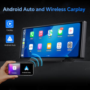 EKLEVA 10.26" Android 13 Dash Cam Wireless CarPlay & Android Auto Car DVR Netflix Google Play Rearview Mirror Camera