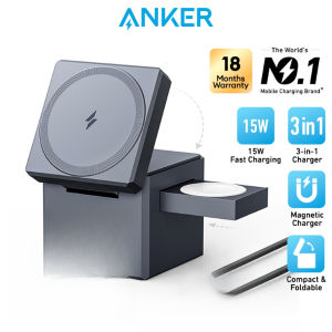Anker 3 In 1 Cube MagSafe 15W สถานีชาร์จแบบรวดเร็วพับได้พร้อมที่ชาร์จ30W USB 5ฟุต/1.5ม. ถึง USB สาย C (Y1811)