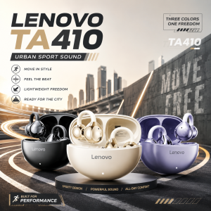 Lenovo | 2026new Lenovo TA410 TWS Wireless Gaming Earphones Panoramic Spatial Sound Effects Long Battry Life HDVoice Bluetooth Headphones