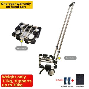 Fashionable Mini Stainless Steel Folding Portable Shopping Cart with Pull Rod for Elderly Vegetable Buying And Goods Pulling