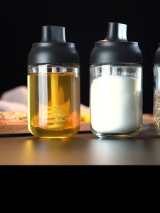 Condiment Bottle | Oil Glass Storage | Kitchen Seasoning Container With Spoon