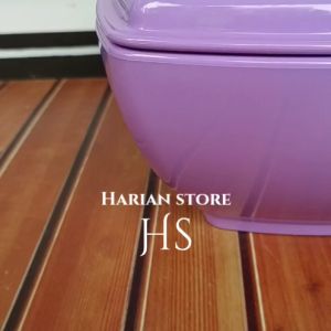 1 pcs mangkuk jumbo besar model kotak plus tutup tebal tahan panas