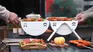 【1-3 Days Delivery】B2 Outdoor Barbecue Stove BBQ Griller Outdoor Double-sided Dual-purpose Portable Simple Home Barbecue Smoke Barbecue Grill bbq Machine Smoker Camping Picnics