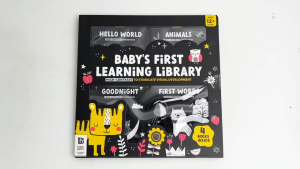 Babys First Learning Library High Contrast 4 Board Books Gift Set For Toddlers Ages 12+ Months