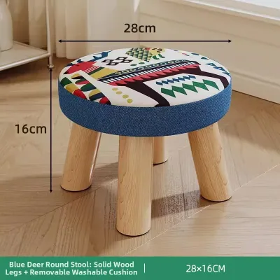 ZUNYI | Durable Round Solid Wood Low Stool