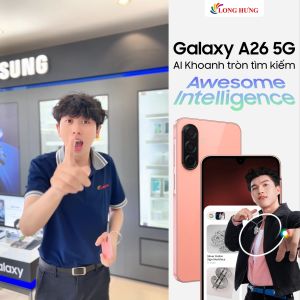 Điện thoại Samsung Galaxy A26 5G - Hàng chính hãng - Màn hình Super AMOLED 6.7 inch tần số quét 120Hz hiệu năng mạnh mẽ Camera chính 50MP với chống rung quang học (OIS)