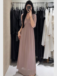 QFN | Purple Gentle V-neck Dress Slim Fit