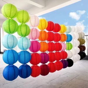 โคมกระดาษจีนทรงกลมขนาด 10/15/20/25/30/35/40 ซม. ของตกแต่งแขวนสำหรับงานแต่งงาน โคมไฟกระดาษ โคมไฟตกแต่งงานปาร์ตี้