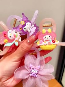mitch Kawaii Sanrio Hello Kitty Hair Claw Cinnamoroll Kuromi Melody Hairpin Girl Shark Claw Clip Barrette Hair Accessories well
