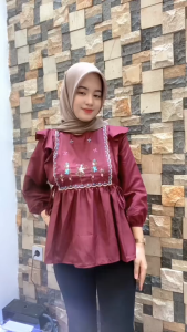 NADIN BLOUSE WANITA TERBARU BAHAN KATUNMIX BORDIR MEWAH | ATASAN WANITA KEKINIAN