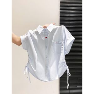 LUOSHAO | Slimming Sweet and Spicy Blue Summer Shirt