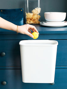 Kitchen Cabinet Door Hanging Trash Can Plastic Household Miscellaneous Bucket Coverless Square Hanging Storage Bucket