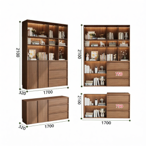 Antique Style Combination Bookcase Wooden