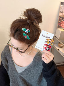 Retro Sparkling Mickey Hair Clips Side Bangs Duckbill Hair Accessories Womens Fashionable Hairpins Alloy/Dipped Silver/Gold