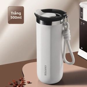 JETTING | Cốc Cà Phê Cách Nhiệt Bằng Thép Không Gỉ 350/500ML Bình Chân Không Treo Tường Đôi Chống Rò Rỉ Cốc Nước Di Động Có Nắp Đậy Dành Cho Du Lịch