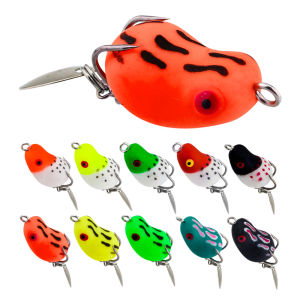 1PCS 2.5cm/3.2g 11Colors Mini Soft Frog Fishing Lure Double Hooks Artificial Bait Top Water Ray Frog Soft Plastic Lure