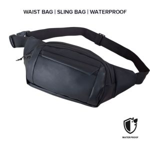 TAS PRIA WAISTBAG Tas Selempang Pria Slingbag Premium Anti Air Tas Pinggang Waist Bag Waterproof Terbaru